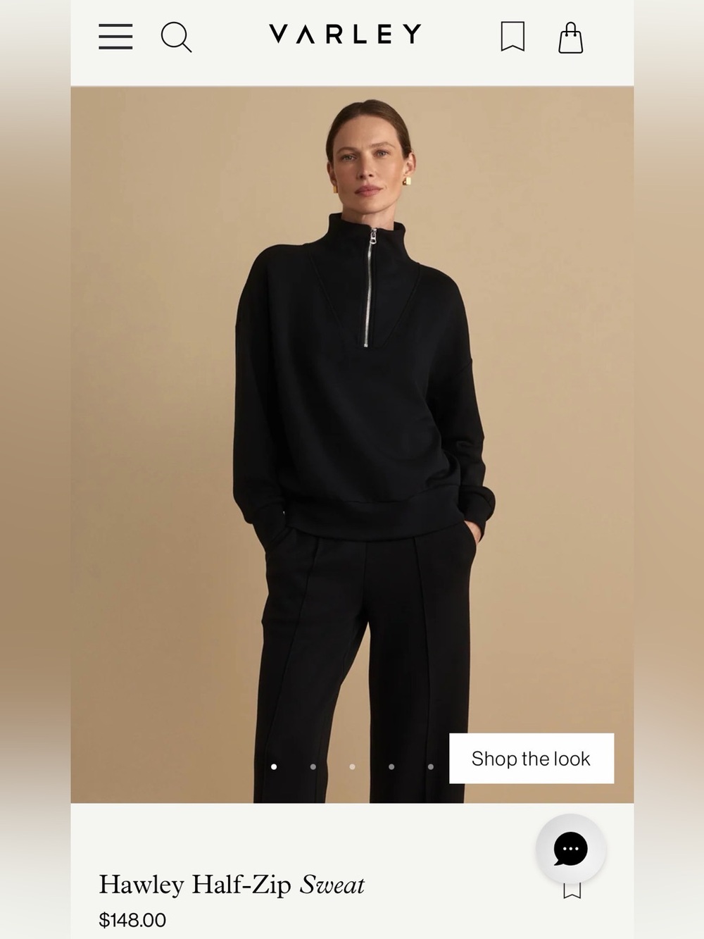 Varley Hawley Half Zip Sweat Women’s Small Double Soft Oversized Comfort $148